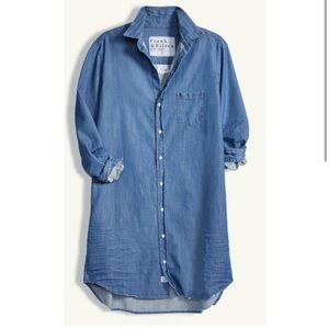 Frank & Eileen Classic Button Up Shirtdress In Vintage Stonewashed Indigo Size L